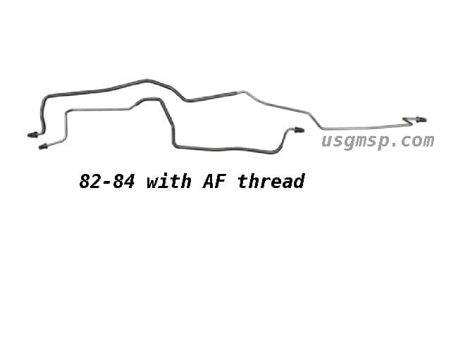 Brake Line: 82-83 Camaro Firebird REAR Drum brakes across Diff.. AF thread